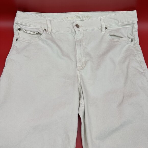 American Eagle Stovepipe Size 16 Ivory Ecru Denim Stretch High-Waisted Jeans - Picture 6 of 16